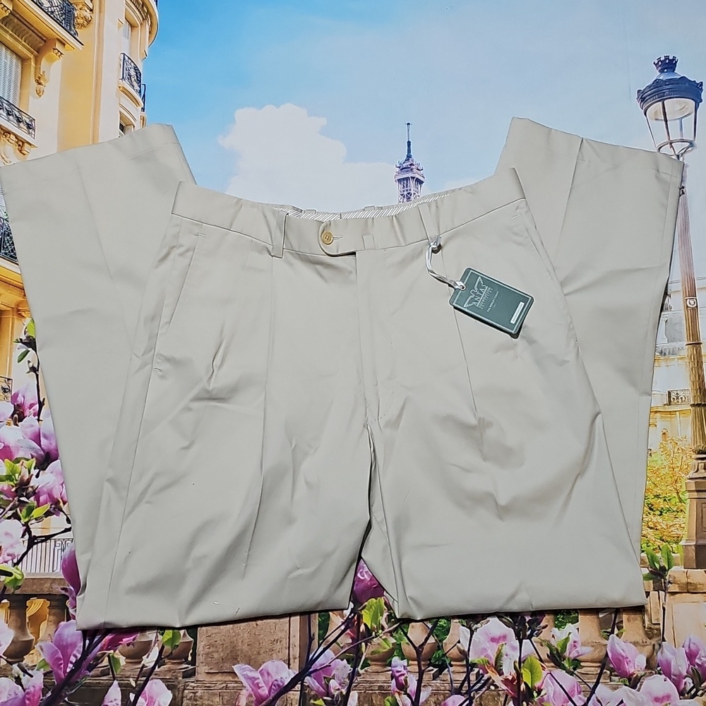 Antas Classic Newport Sand Khaki Chinos Pants Size 34 New